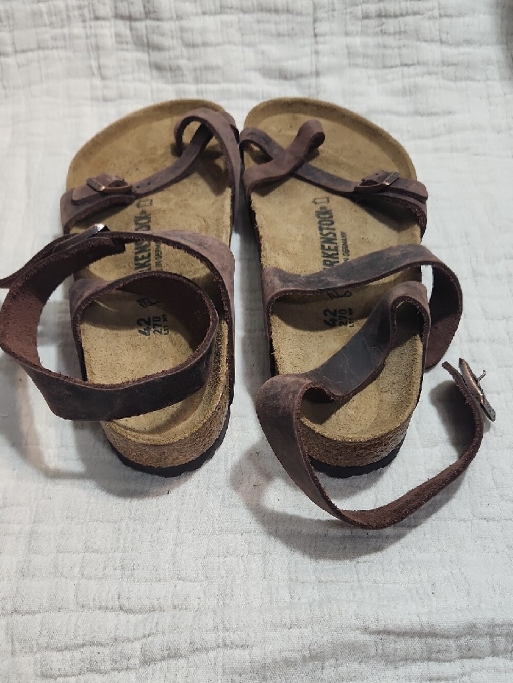 Birkenstock Brown Leather Cross-Strap Sandals - Picture 5 of 7